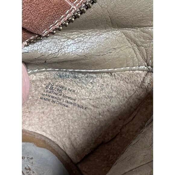 BCBGIRLS CHESTER Womens Boots Leather 6B Brown Straps Factory Distressed - Picture 9 of 10